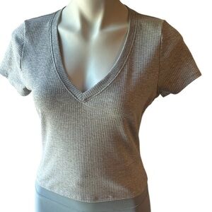 Destined Gray women’s fitted crop top.